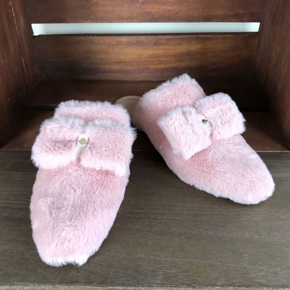 Kate Spade Josie Pink Faux Fur Slippers - Picture 4 of 16